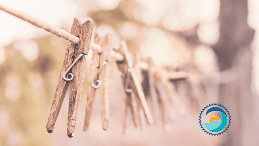 eco-friendly, clothespins on hanger