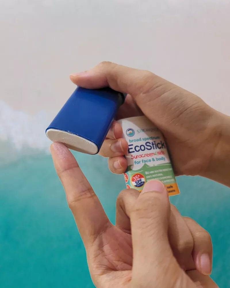 Stream2Sea Eco Stick Sunscreen for Kids – Reef Safe, biodegradable mineral sun protection, gentle for daily use.