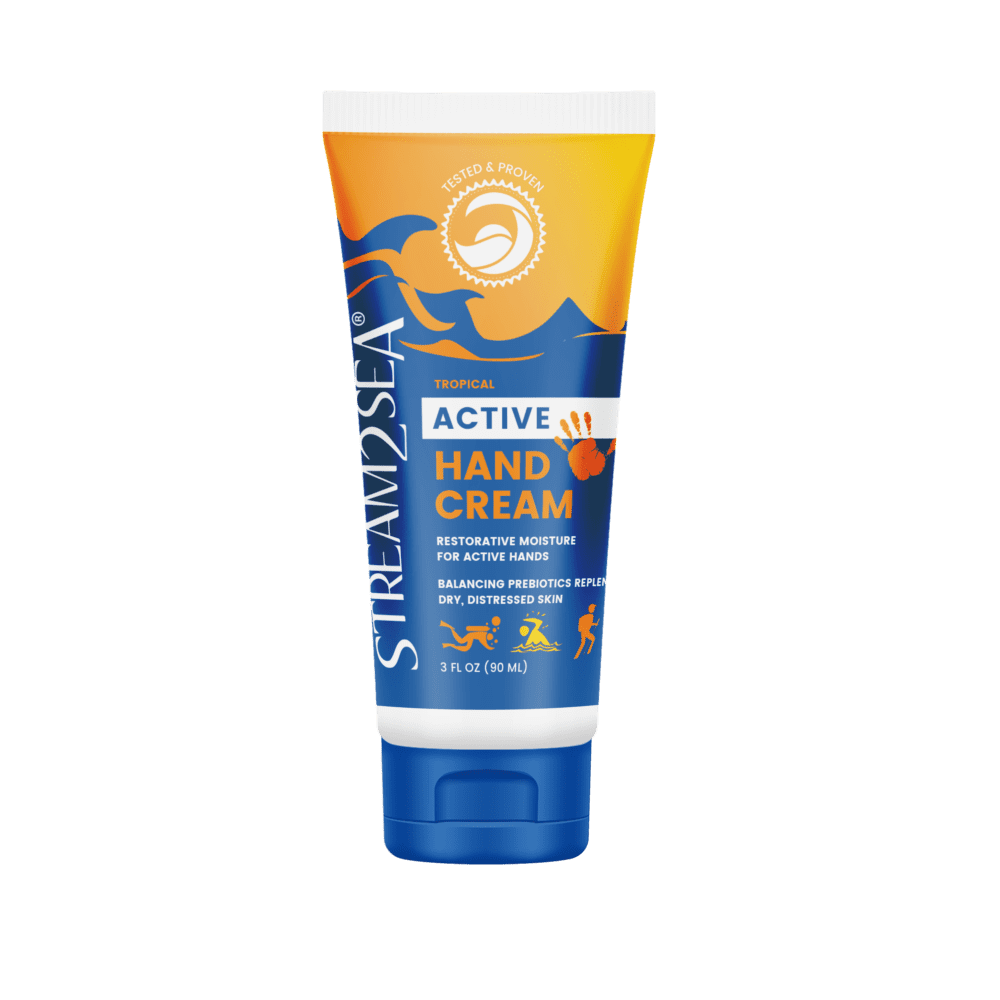 Stream2Sea Tropical Hand Cream – Reef Safe, biodegradable moisturizer with nourishing ingredients for soft, hydrated hands.