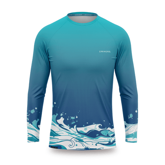 Stream2Sea Rash Guard – Lightweight, recycled fabric offering sun protection for water adventures.