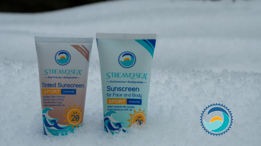 Bottles of Sunscreen Containing Naturally-Derived, Organic Ingredients