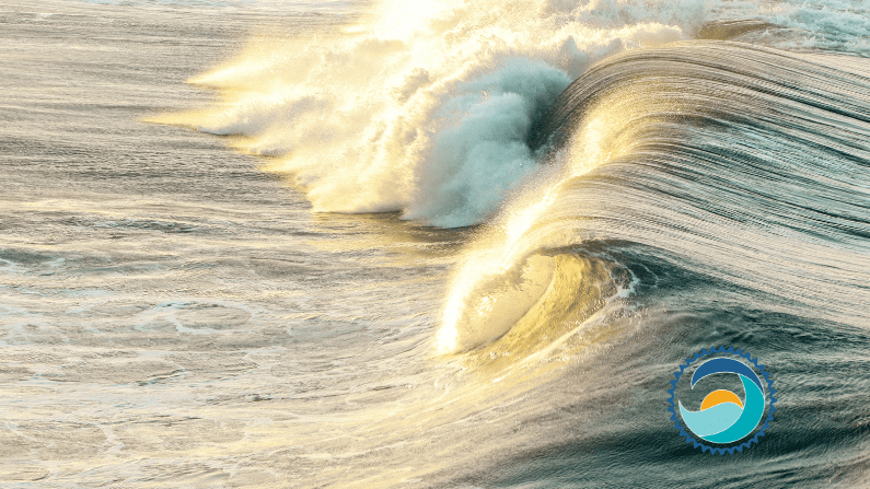 Ocean Waves testing skin care products