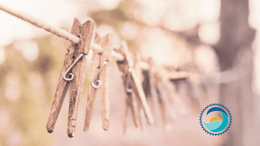 eco-friendly, clothespins on hanger