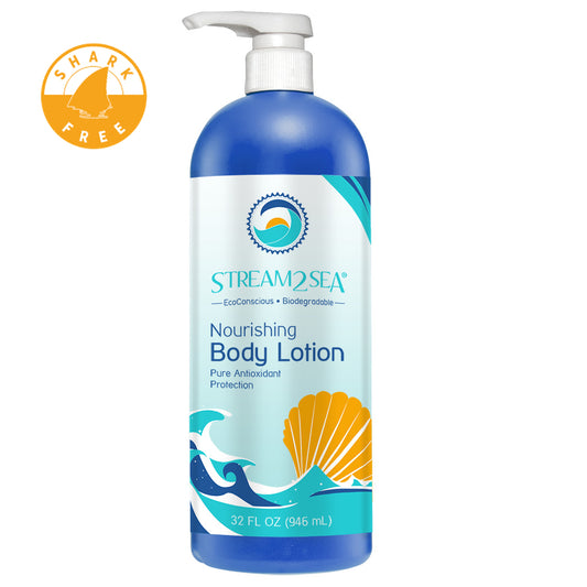 Body Lotion 32 oz with shark free logo