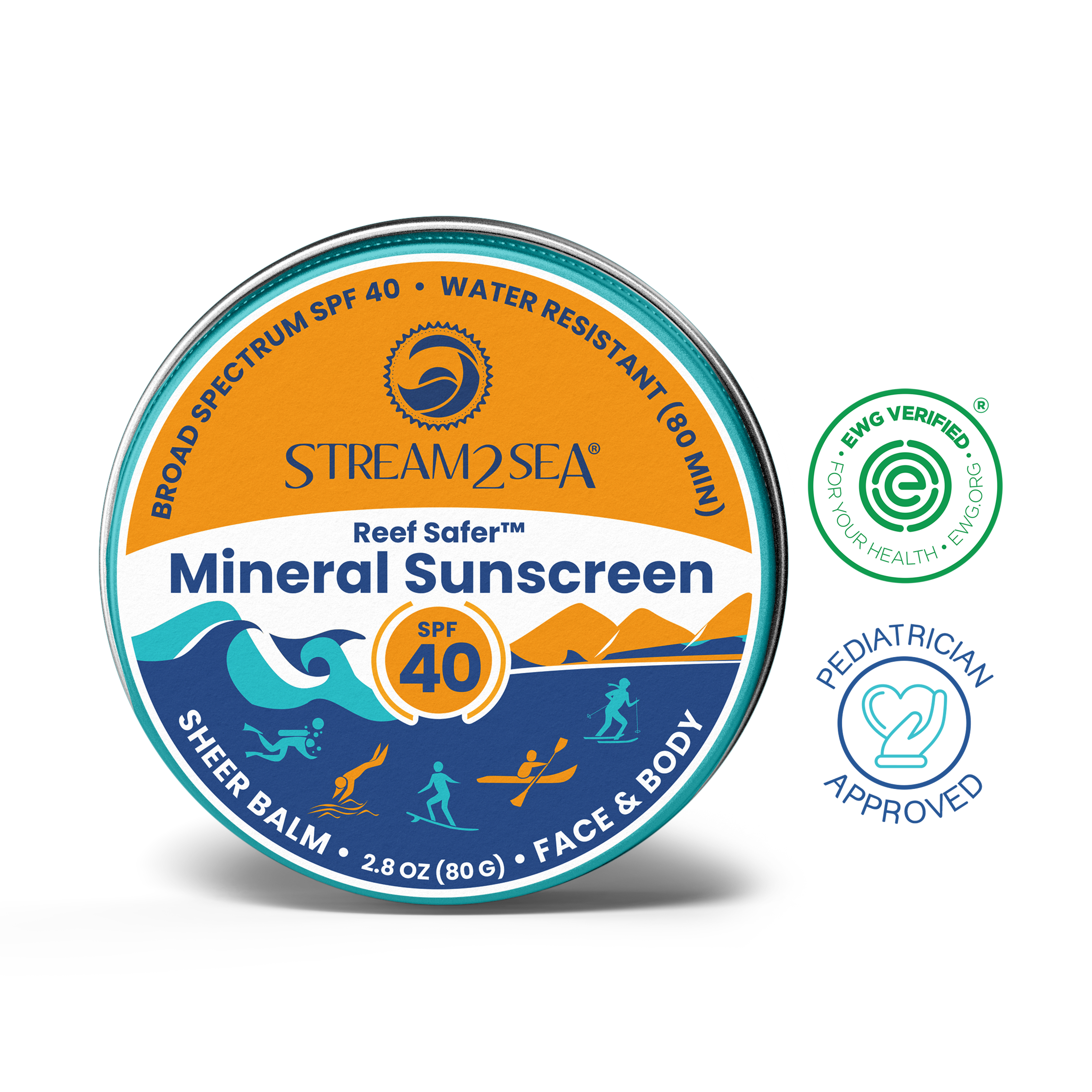 SPF 40 Zinc Mineral Sunscreen – Reef-Safer Protection – Stream2Sea