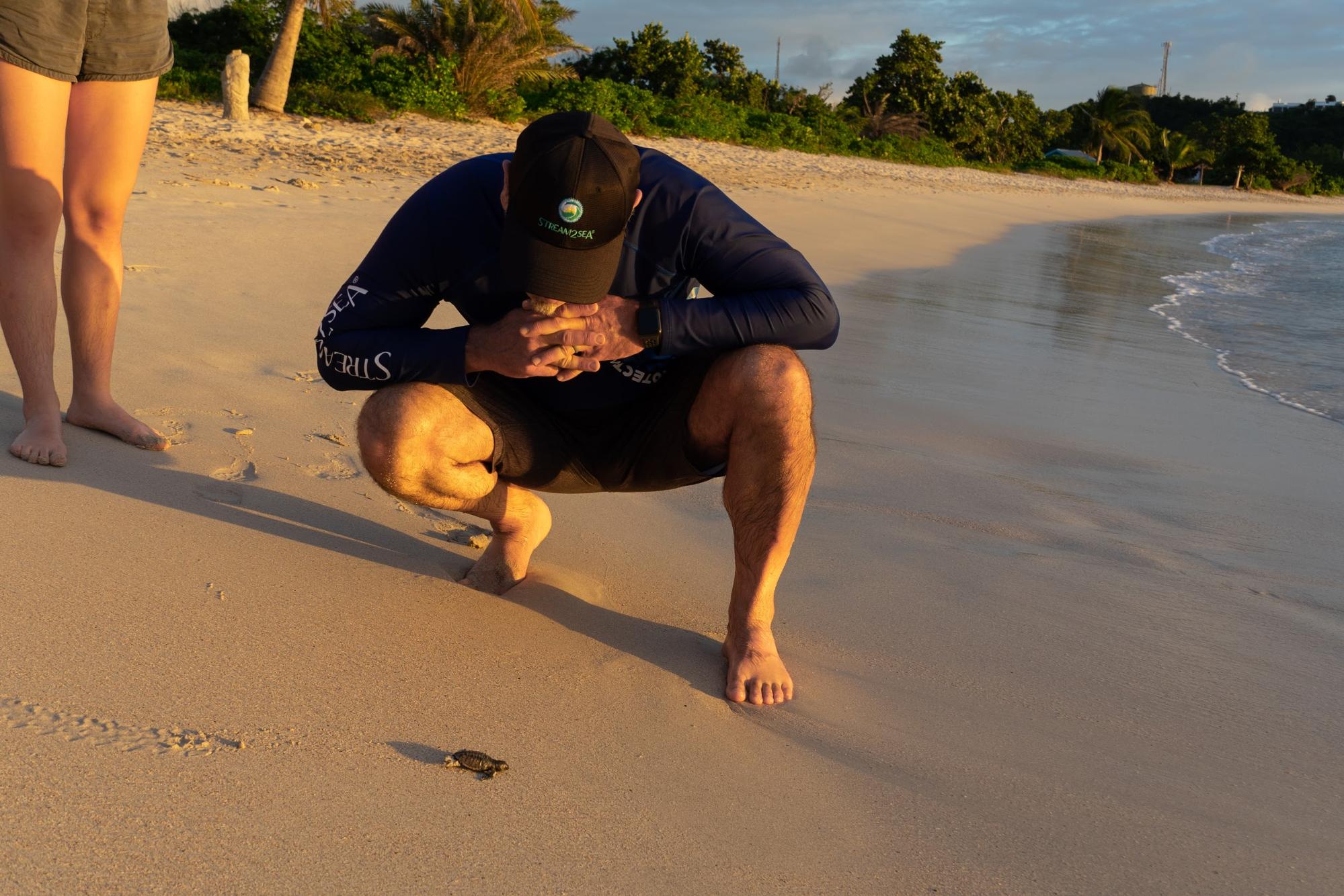 Mike with Baby Sea Turtle