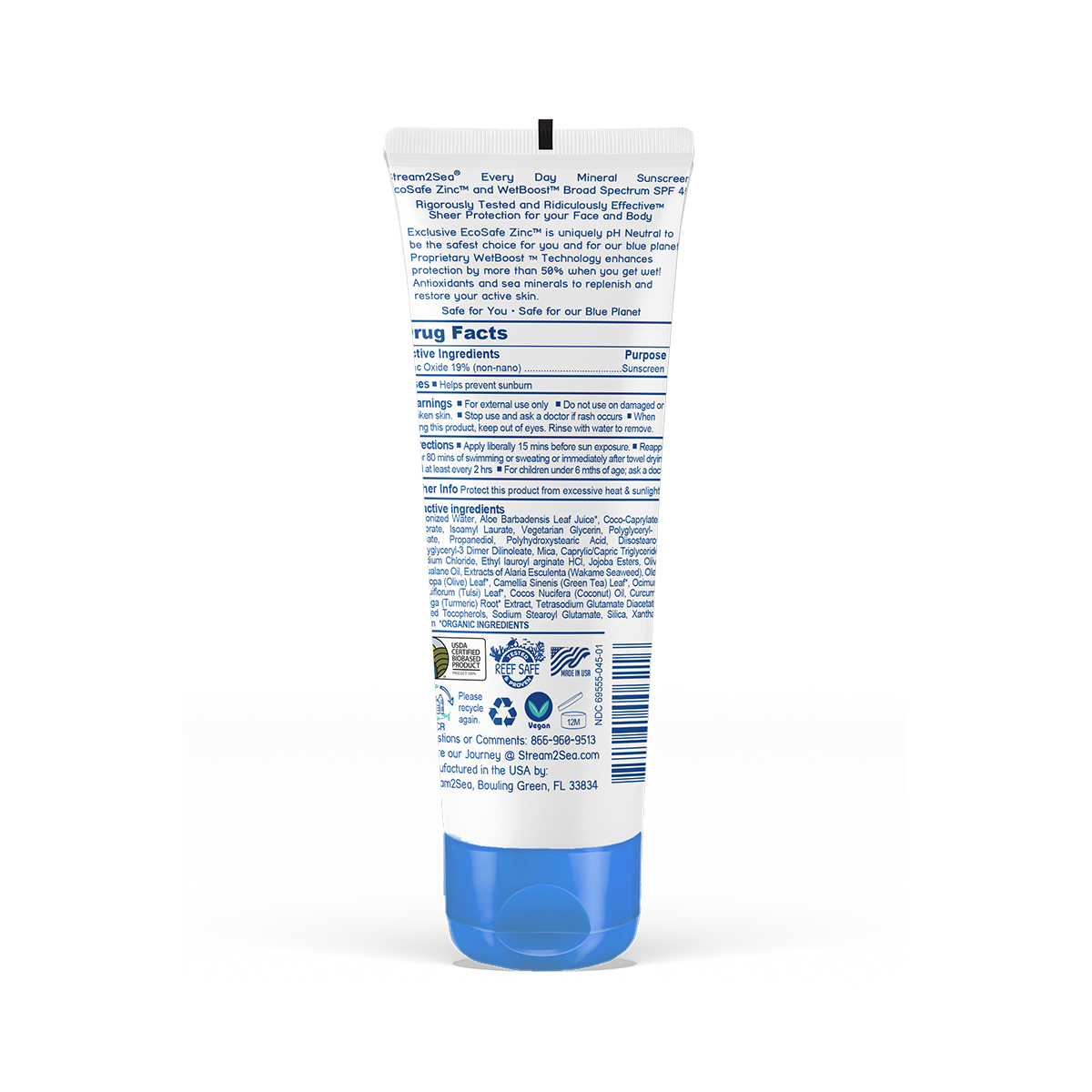 Every Day Mineral Sunscreen Product Back - Stream2Sea