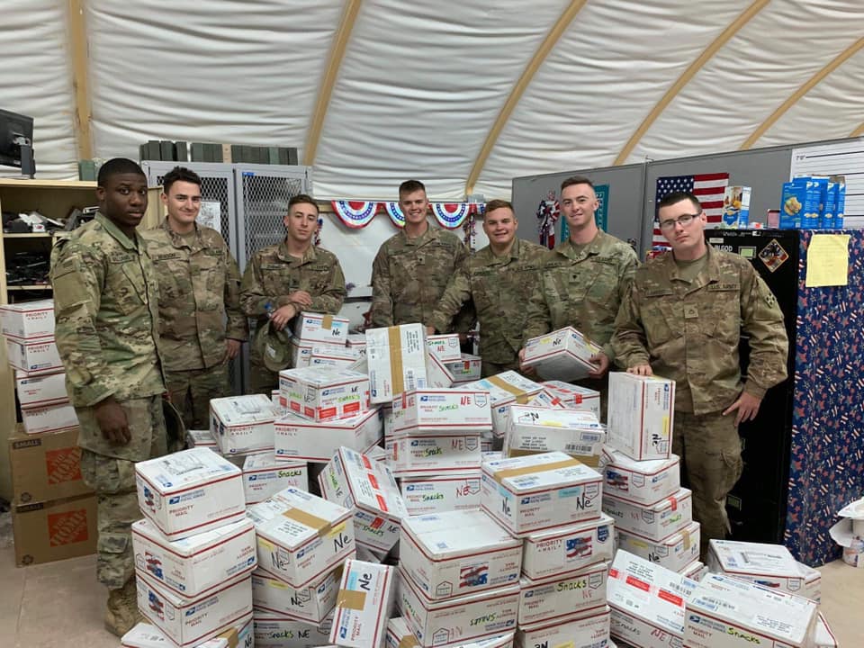 Troops receiving packages 7